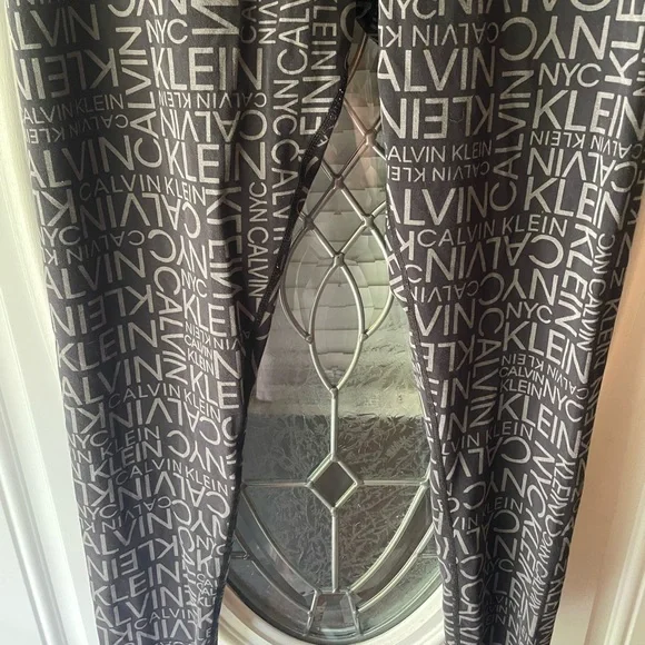 Calvin Klein Black and White Logo Maxi leggings size large - Picture 3 of 5